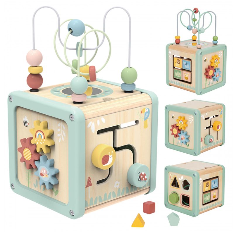 TookyToys - Wooden Activity Play Cube - 6pcs