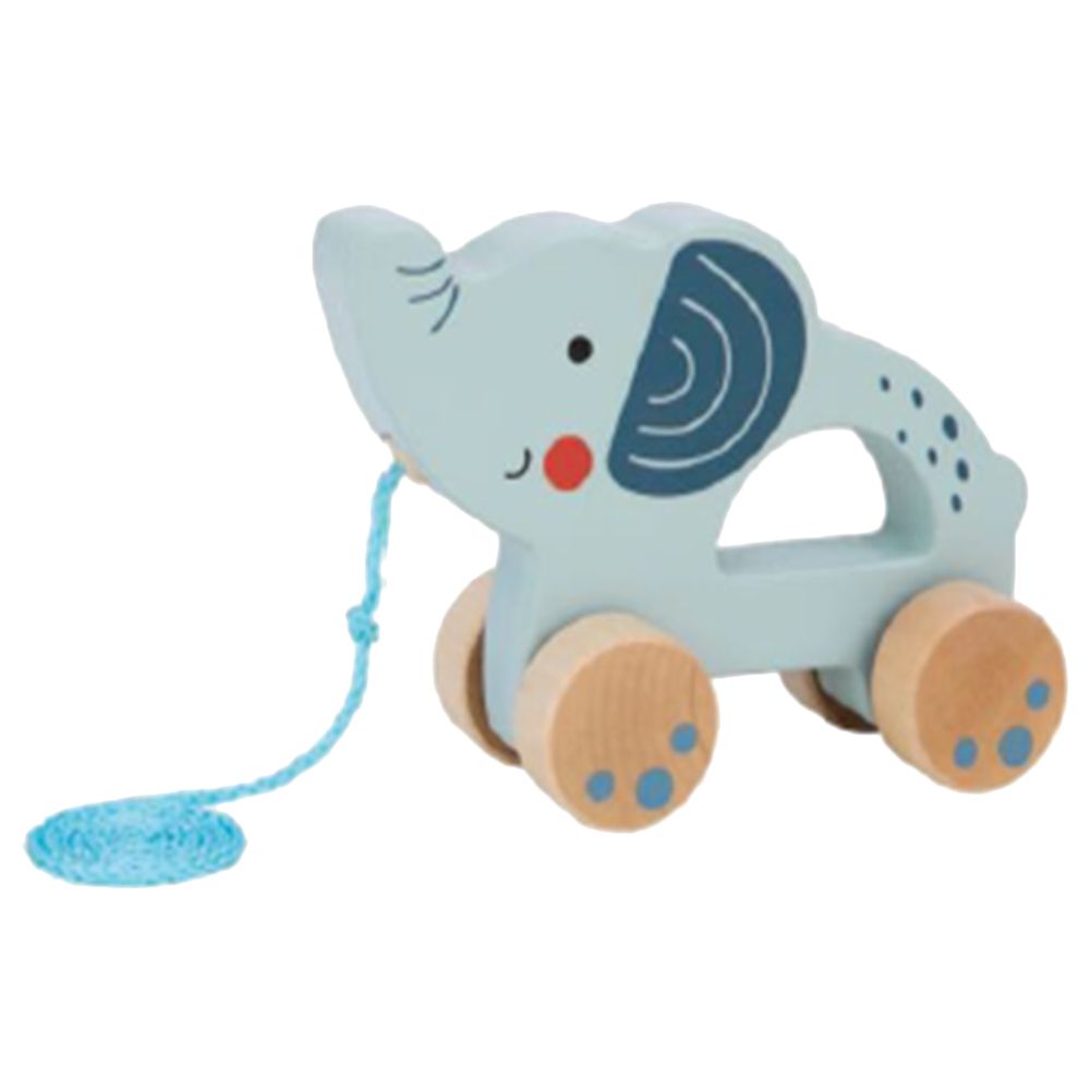 TookyToys - Wooden Elephant Pull Along Toy