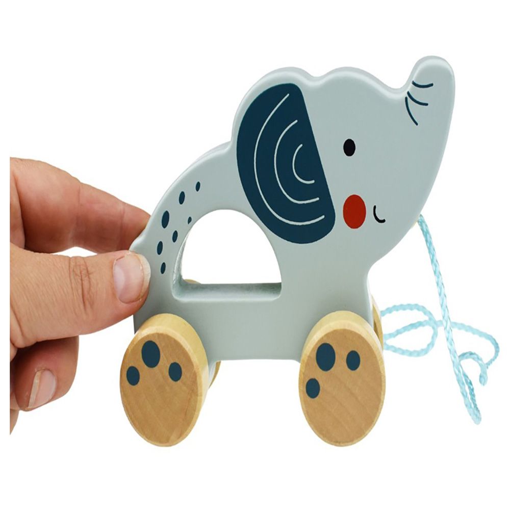 TookyToys - Wooden Elephant Pull Along Toy