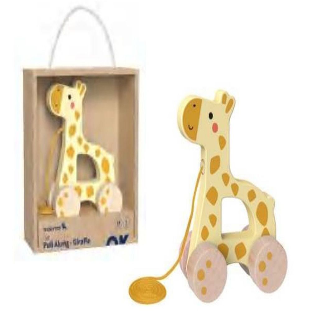 TookyToys - Wooden Giraffe Pull Along Toy