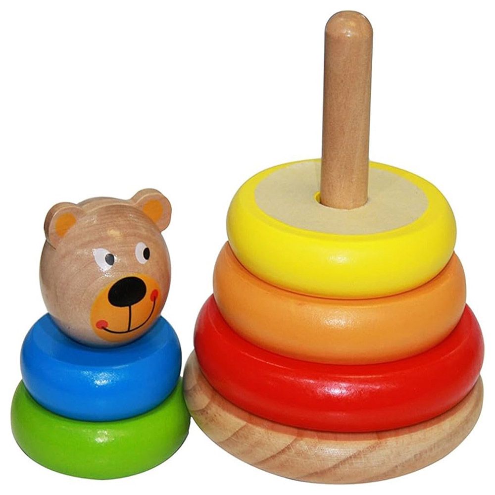 TookyToys - Wooden Bear Tower Stacking Toys