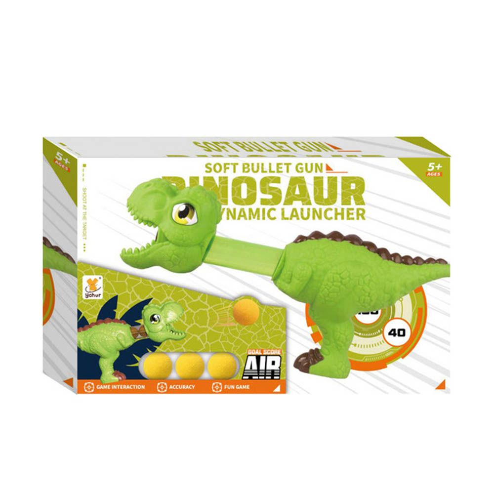 Family Center - Dinosaur Soft Bullet Gun - Green - 4 Pcs