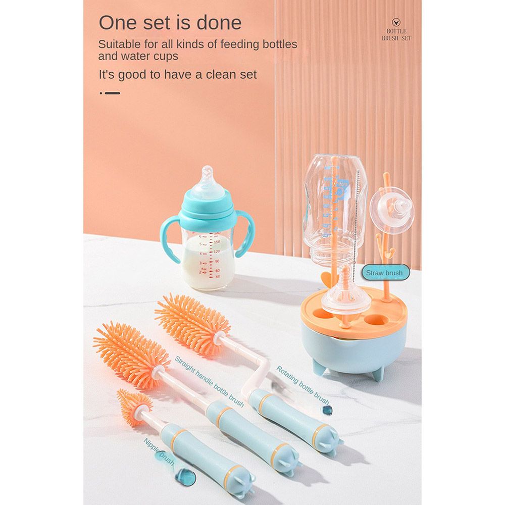 Factory Price - Silicone Bottle Cleaning Brush Set - Orange