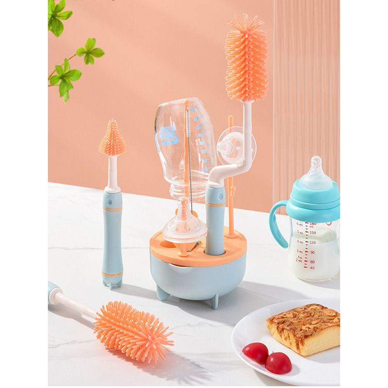 Factory Price - Silicone Bottle Cleaning Brush Set - Orange