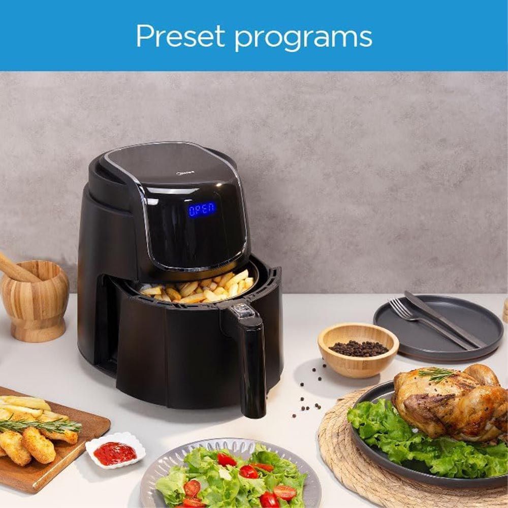 Midea - XL Digital Air Fryer - Black - 4.7 L