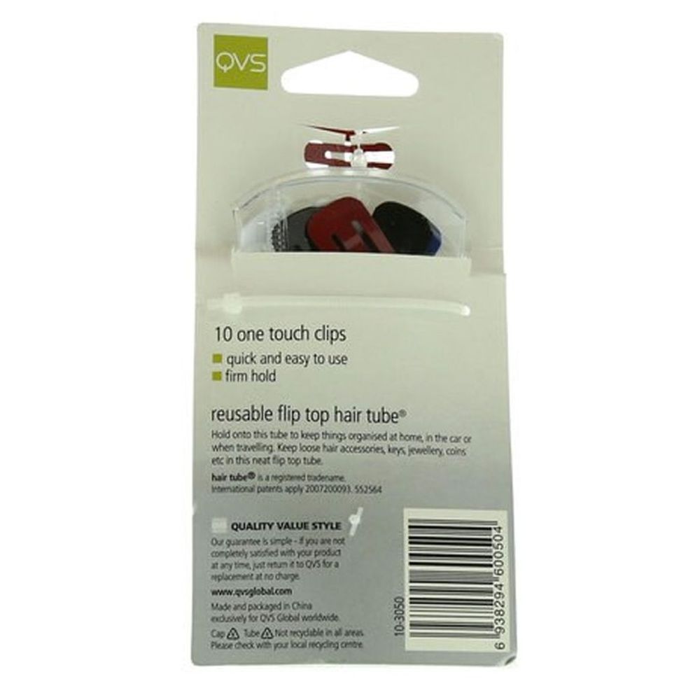 QVS - One Touch Hair Clips Coloured 10S