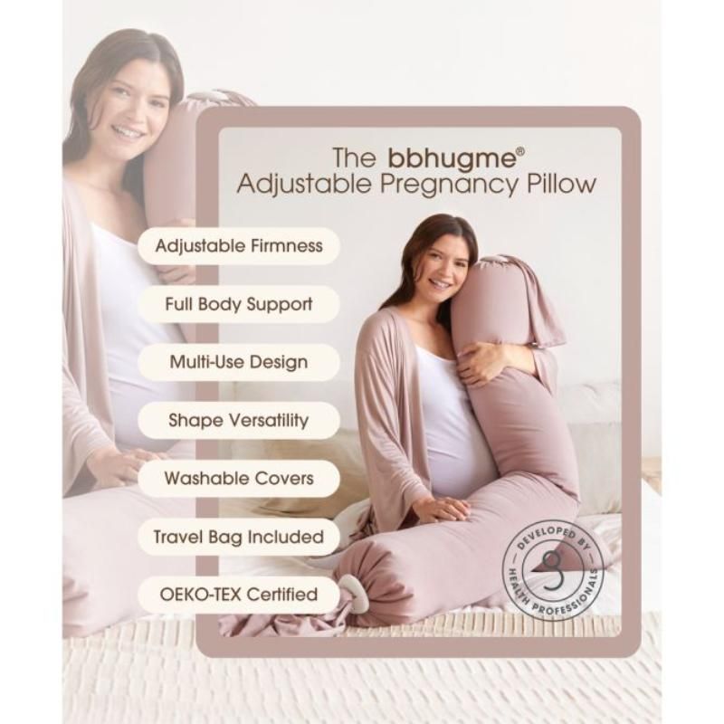 Bbhugme - Pregnancy Pillow In Eucalyptus/Coral (Biofoam)