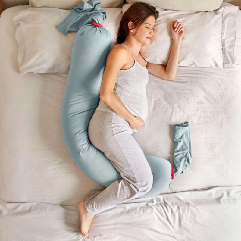 Bbhugme - Pregnancy Pillow In Eucalyptus/Coral (Biofoam)