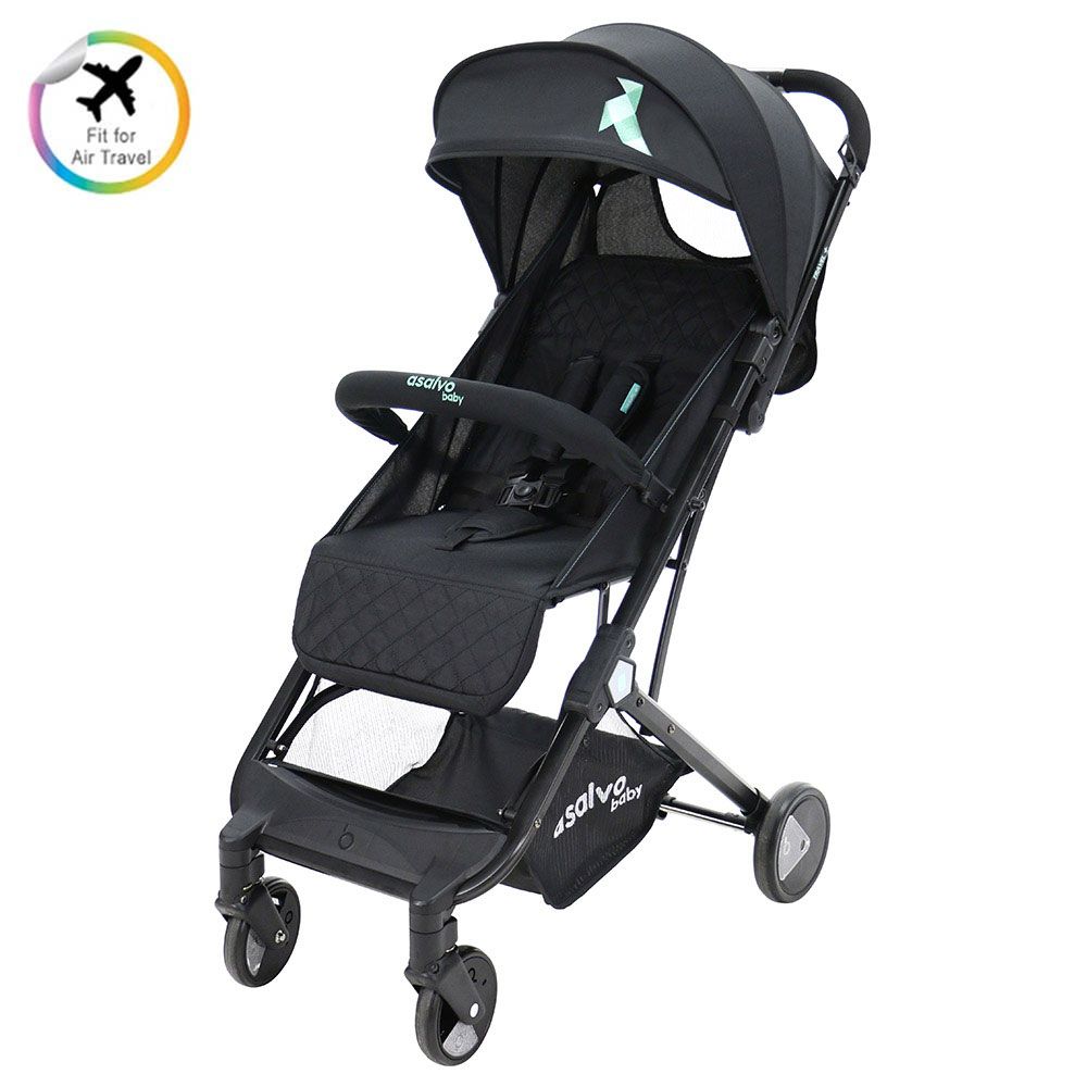 Asalvo - Travel+ Stroller - Black Aqua