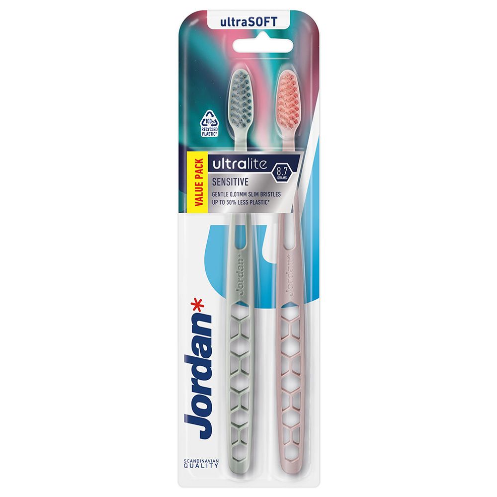 Jordan - Ultralite Sensitive Ultrasoft Toothbrush - Pack of 2 - Color May Vary