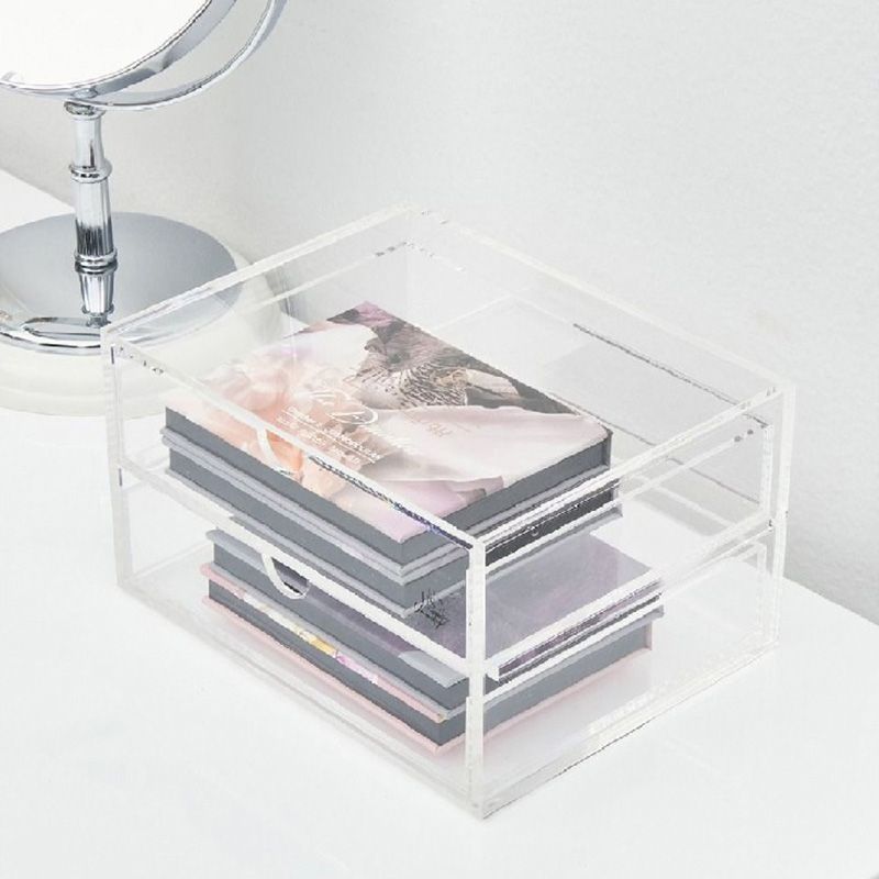 Homesmiths - Vanity 2 Tiers Acrylic Glasses Display Drawers - Clear