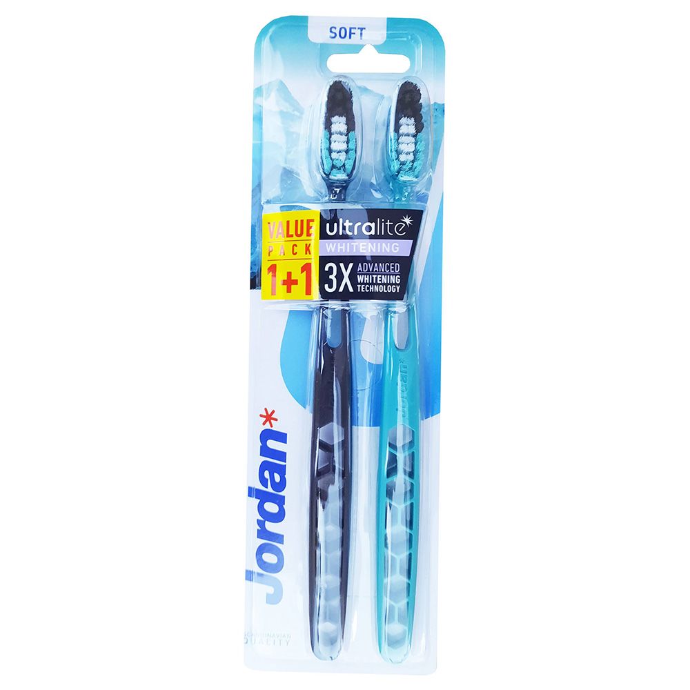 Jordan - Ultralite Whitening Soft Toothbrush - Pack of 2 - Color May Vary