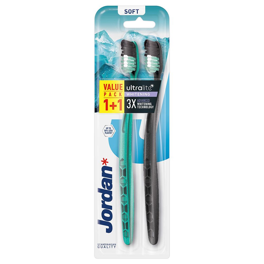 Jordan - Ultralite Whitening Soft Toothbrush - Pack of 2 - Color May Vary