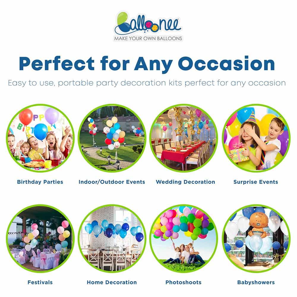 Balloonee - Jumbo Disposable Helium Party Kit With 50 Balloons