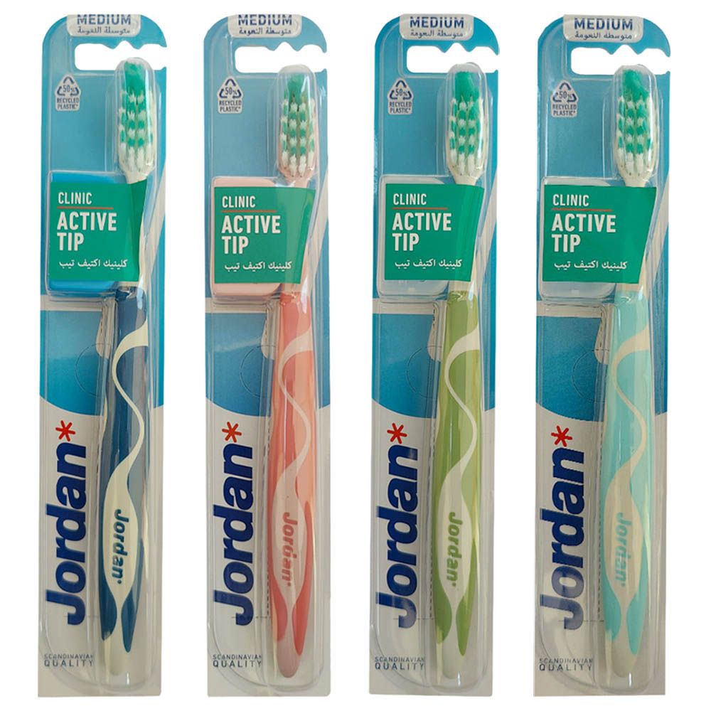 Jordan - Clinic Active Tip Medium Toothbrush - Style May Vary - 1pc