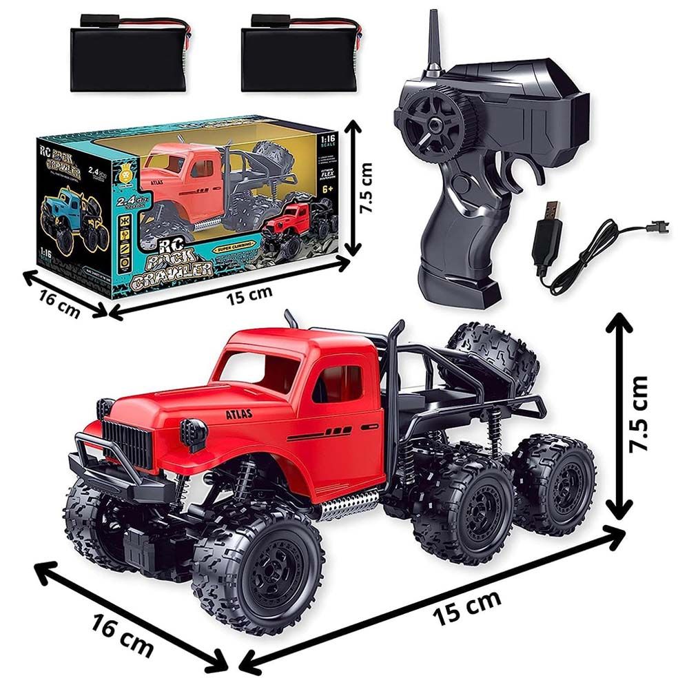 Fitto - Rock Crawler Remote Control 1:16 Car - Red