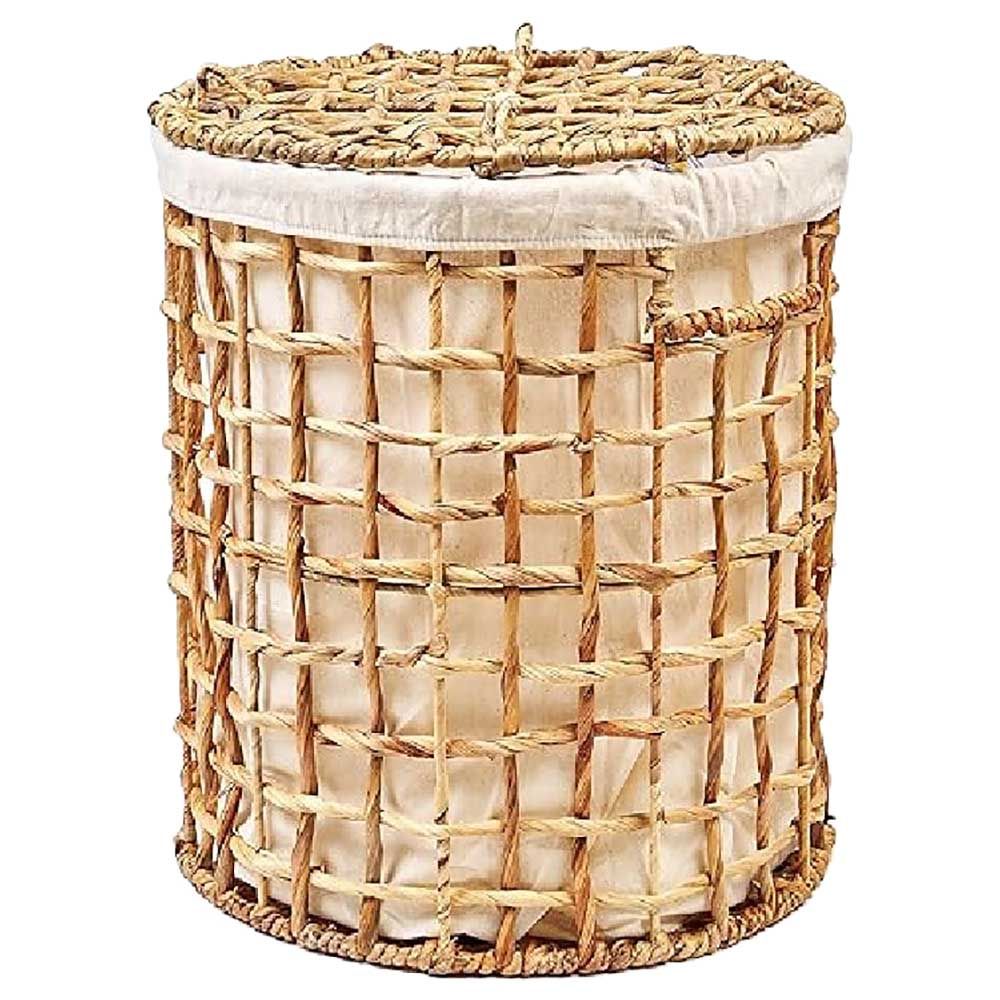 Homesmiths - Natural Water Hyacinth Laundry Hamper - S - 38 X 47cm