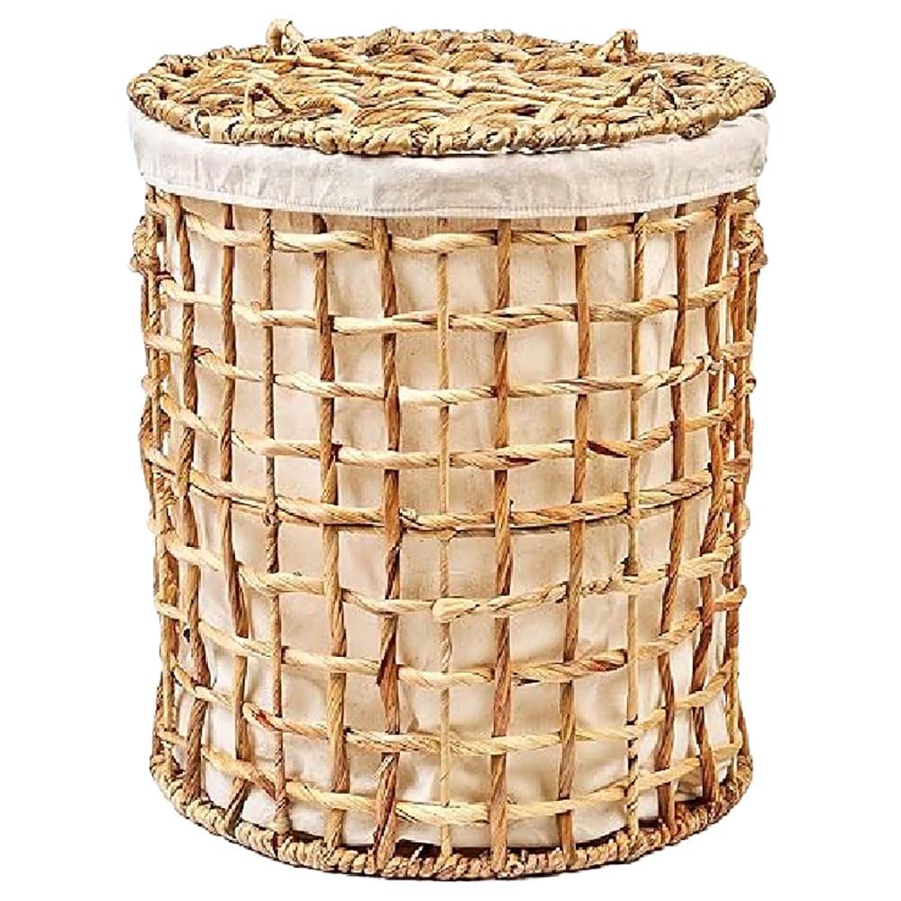 Homesmiths - Natural Water Hyacinth Laundry Hamper - S - 38 X 47cm