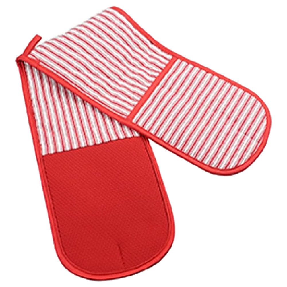 Homesmiths - Stripe Double Oven Mitt - Red