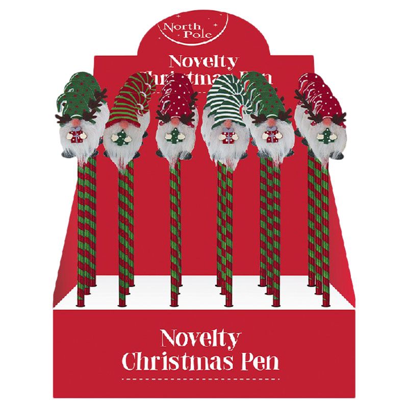 North Pole - Novelty Xmas Gonk Beard Pens - Style May Vary