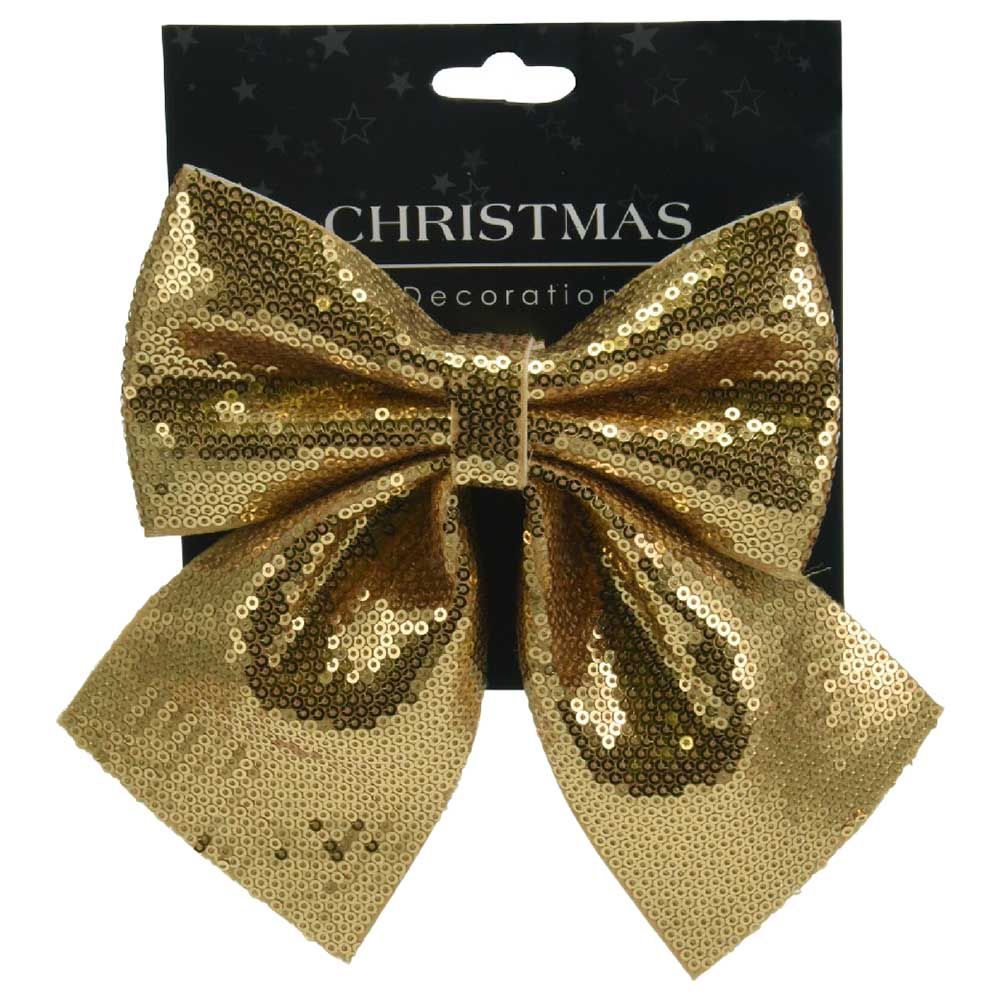 Koopman - Xmas Bow Paillette - 17 cm - Gold