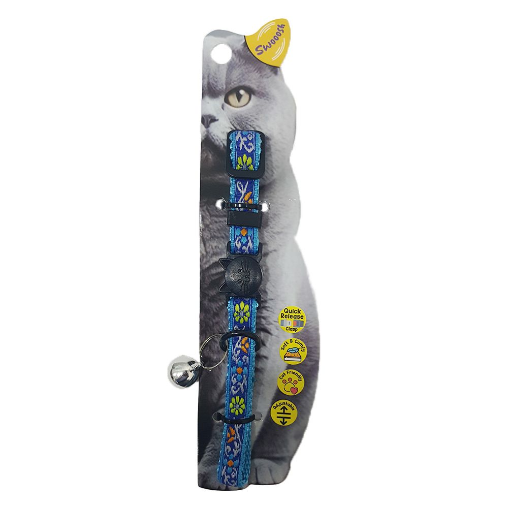 Nutrapet - Swooosh Flowericious Flower Safe Cat Collar - Blue