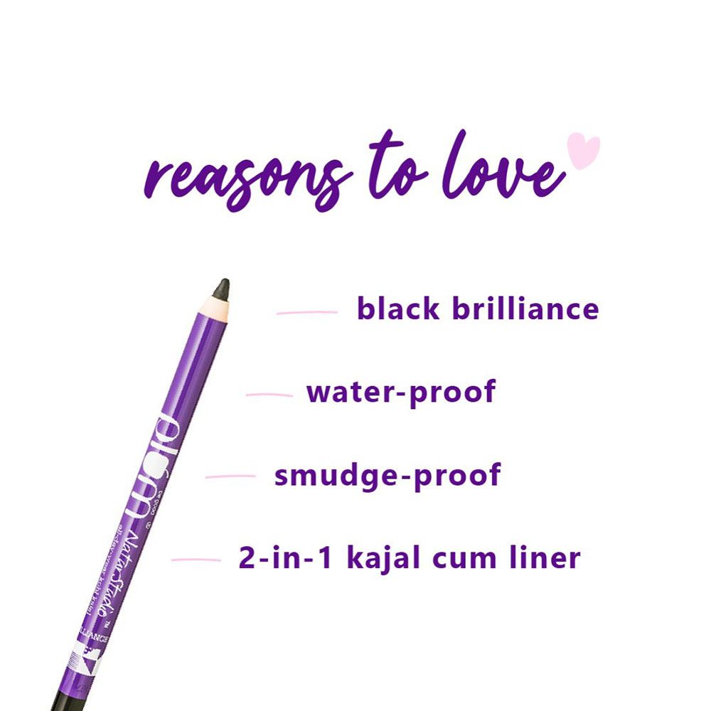 Plum Goodness - NaturStudio Kohl Kajal With Sharpener - Black Brilliance