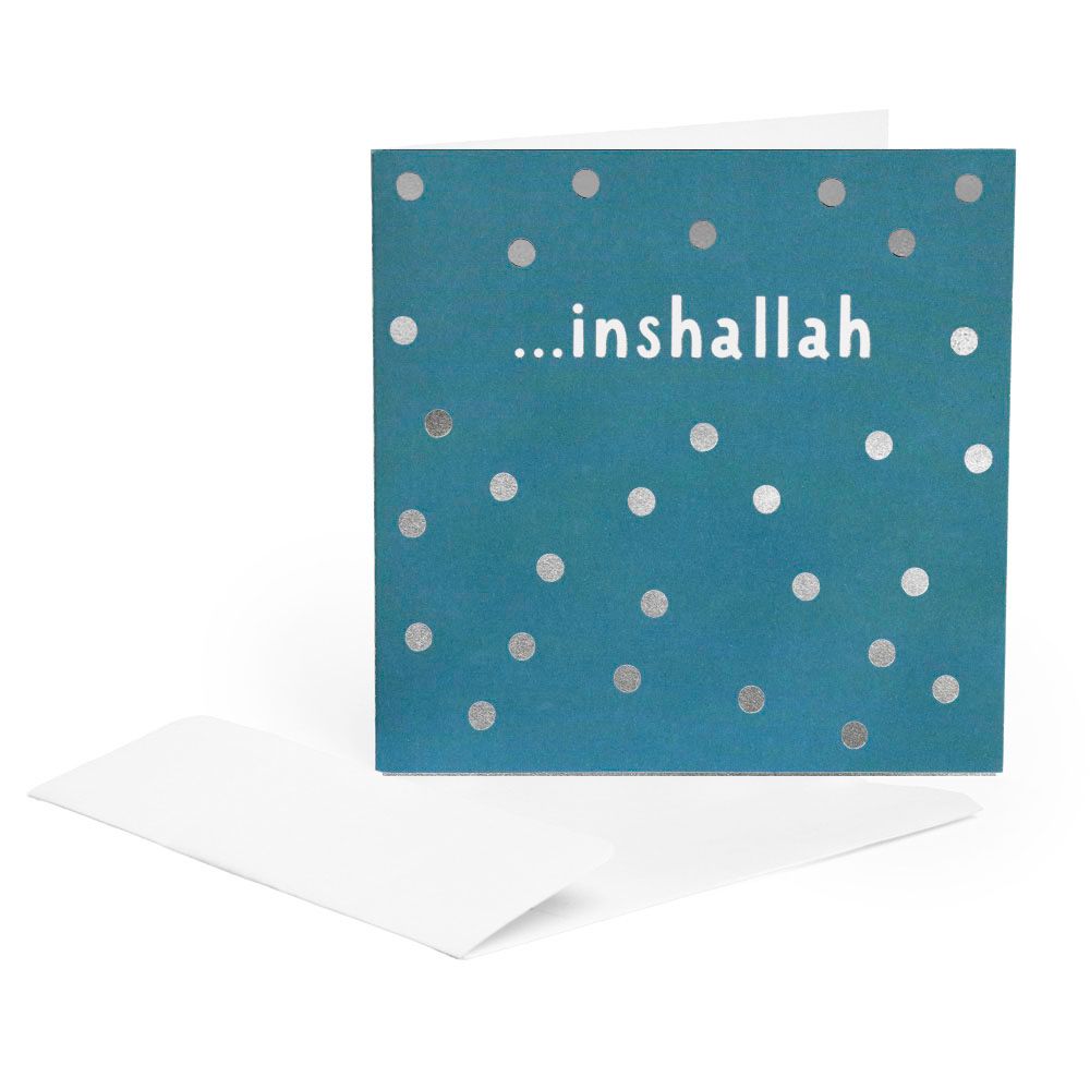 Little Majlis - Inshallah Greeting Card - Teal