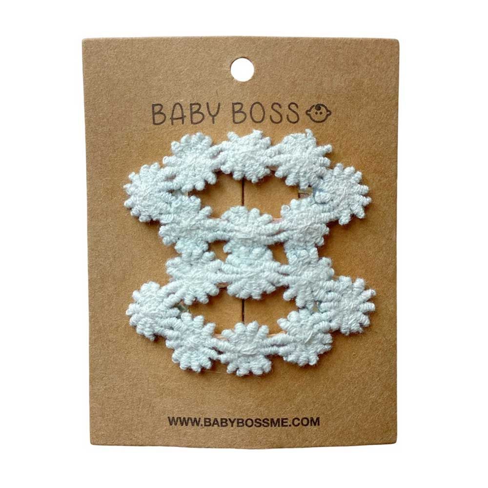 Baby Boss - Kids Hair Clip Lace Flower - Blue