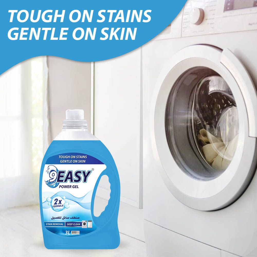 9Easy - Power Gel Laundry Liquid - Blue - 3 L