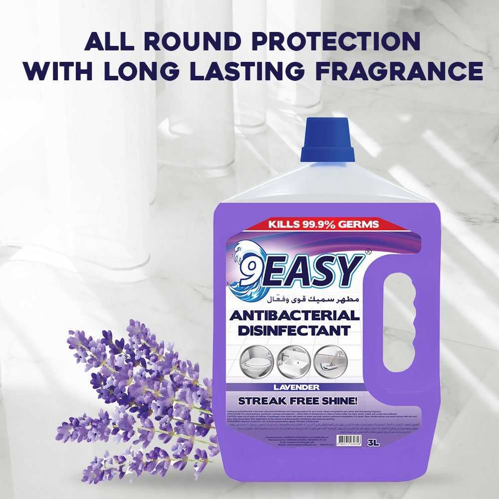 9Easy - Antibacterial Disinfectant - Lavender - 3 L