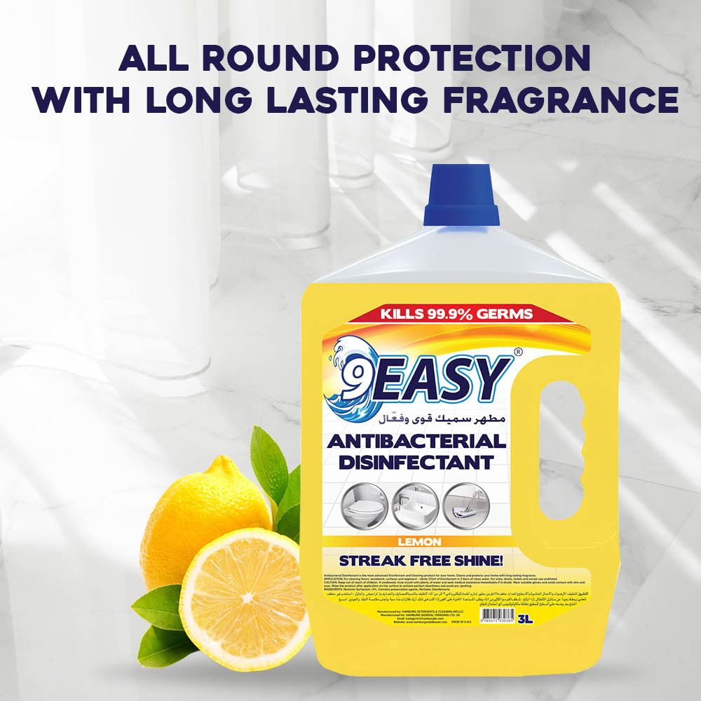 9Easy - Antibacterial Disinfectant - Lemon - 3 L