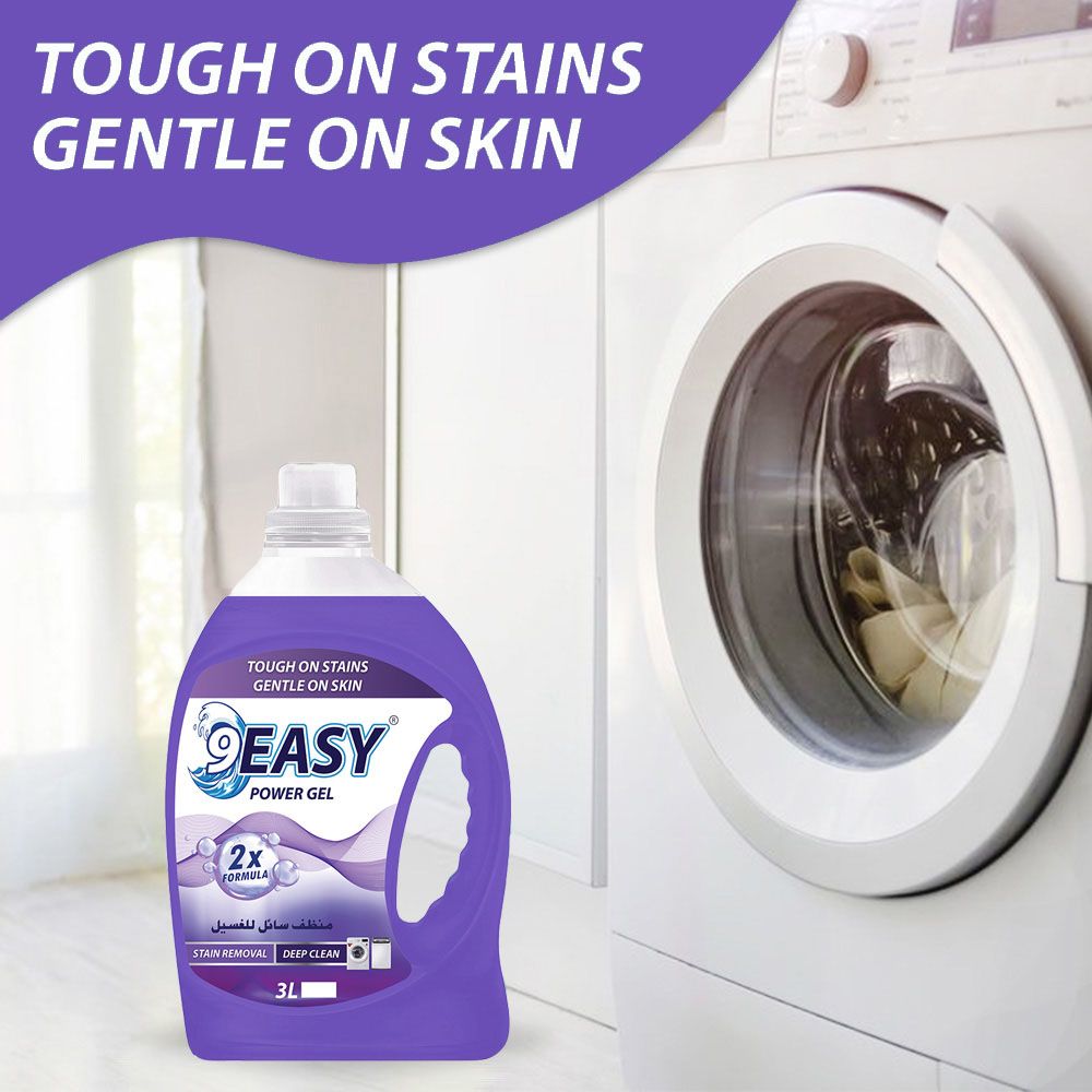 9Easy - Power Gel Laundry Liquid - Lavender - 3 L