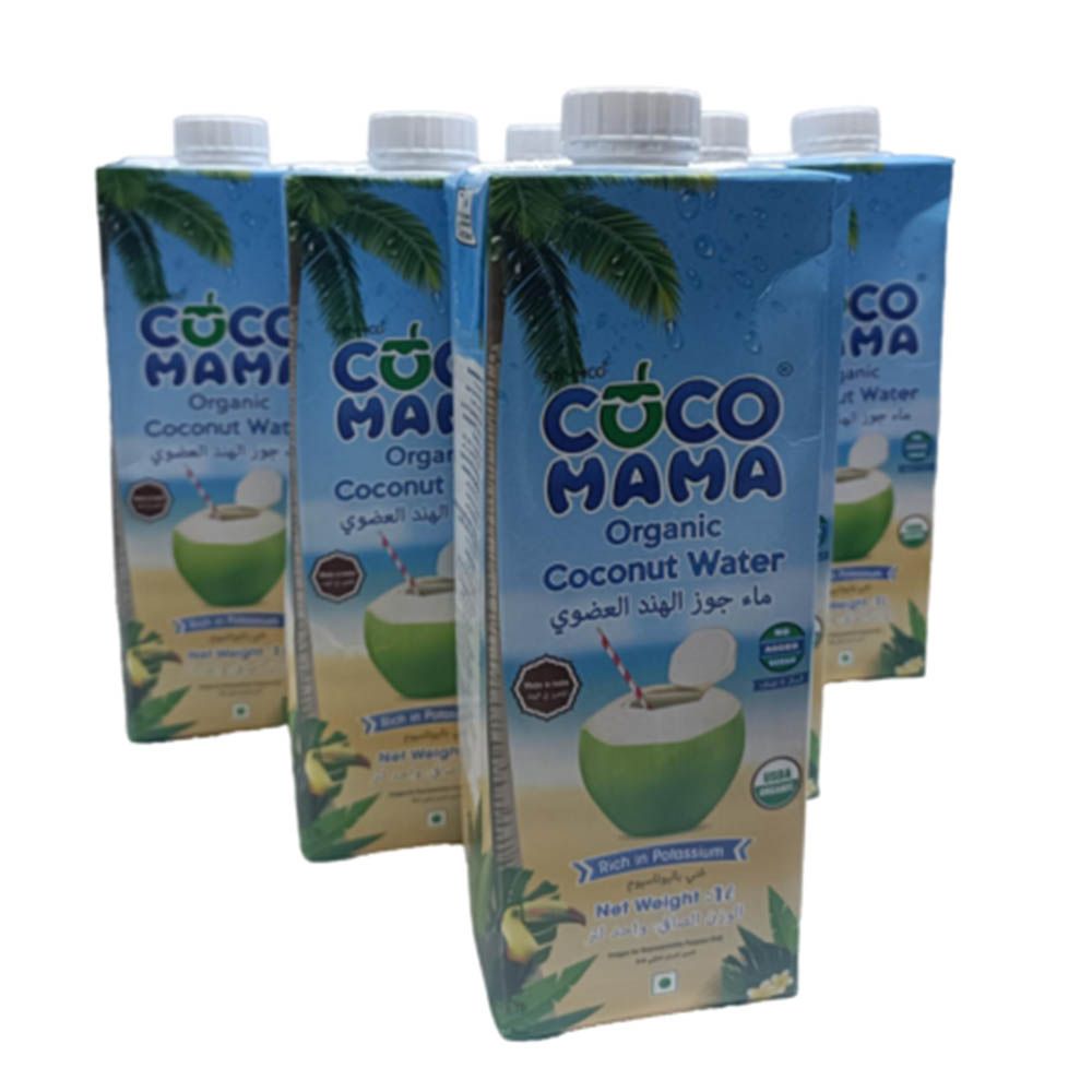 Coco Mama - Organic Coconut Water - 1 L - Pack of 6