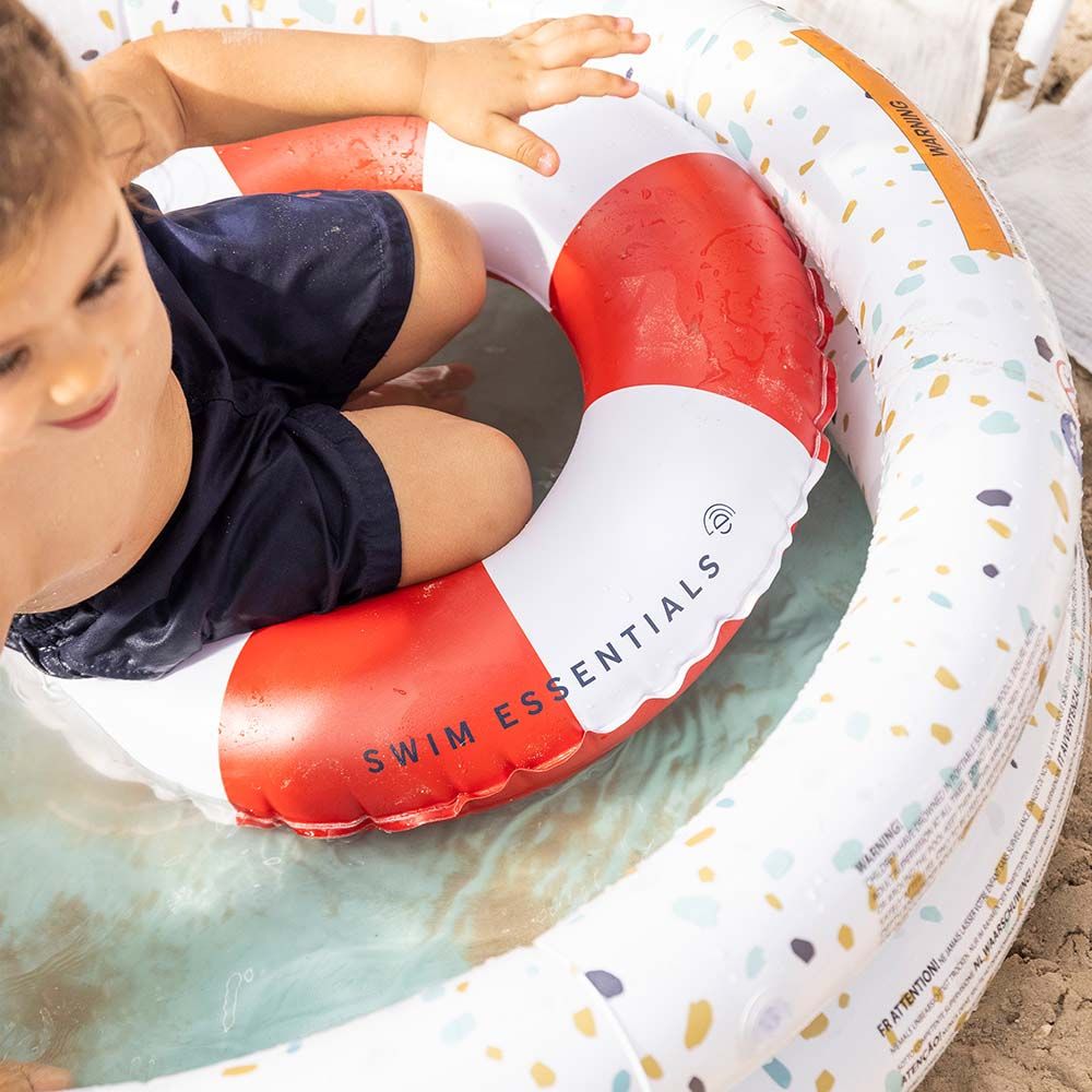 Swim Essentials - Life Buoy Printed Swim Ring - Red/White - 55cm