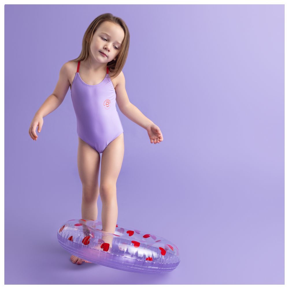 Swim Essentials - Heart Printed Transparent Swimring - Lila - 55 cm