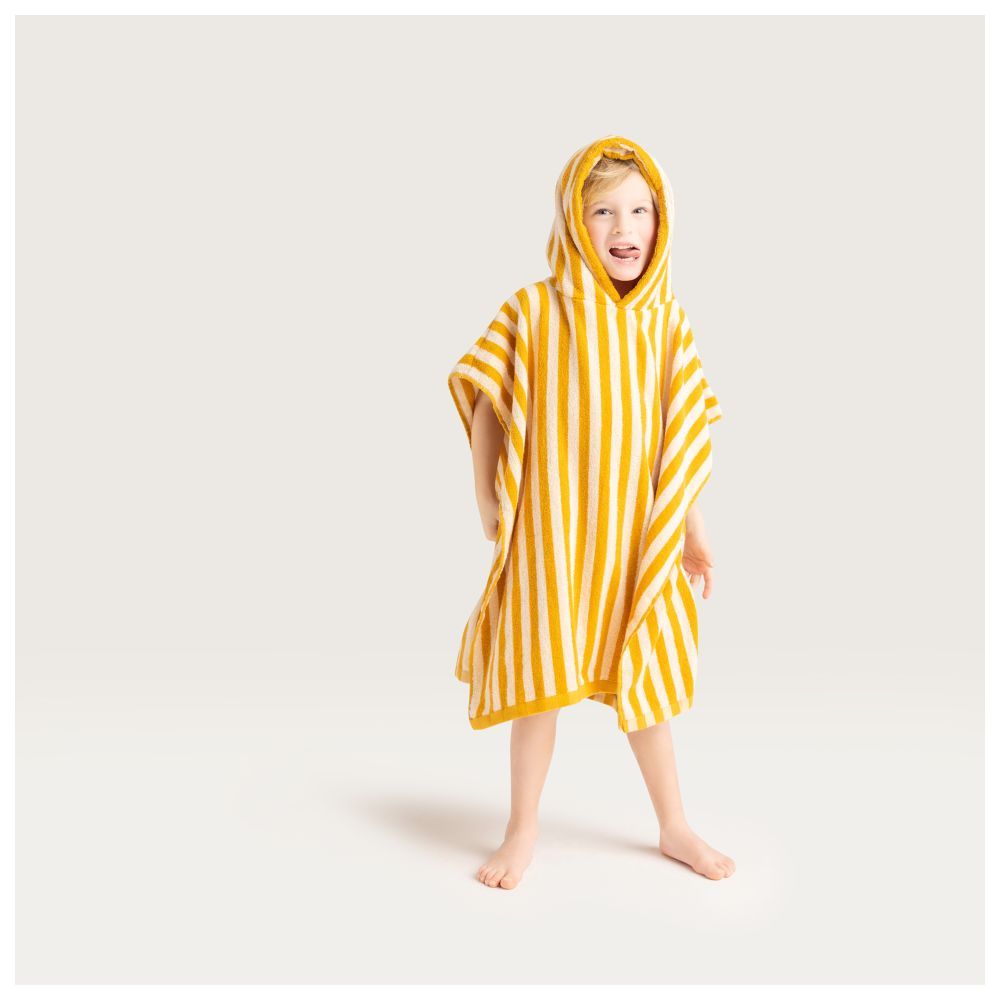 Swim Essentials - Striped Poncho - Yellow