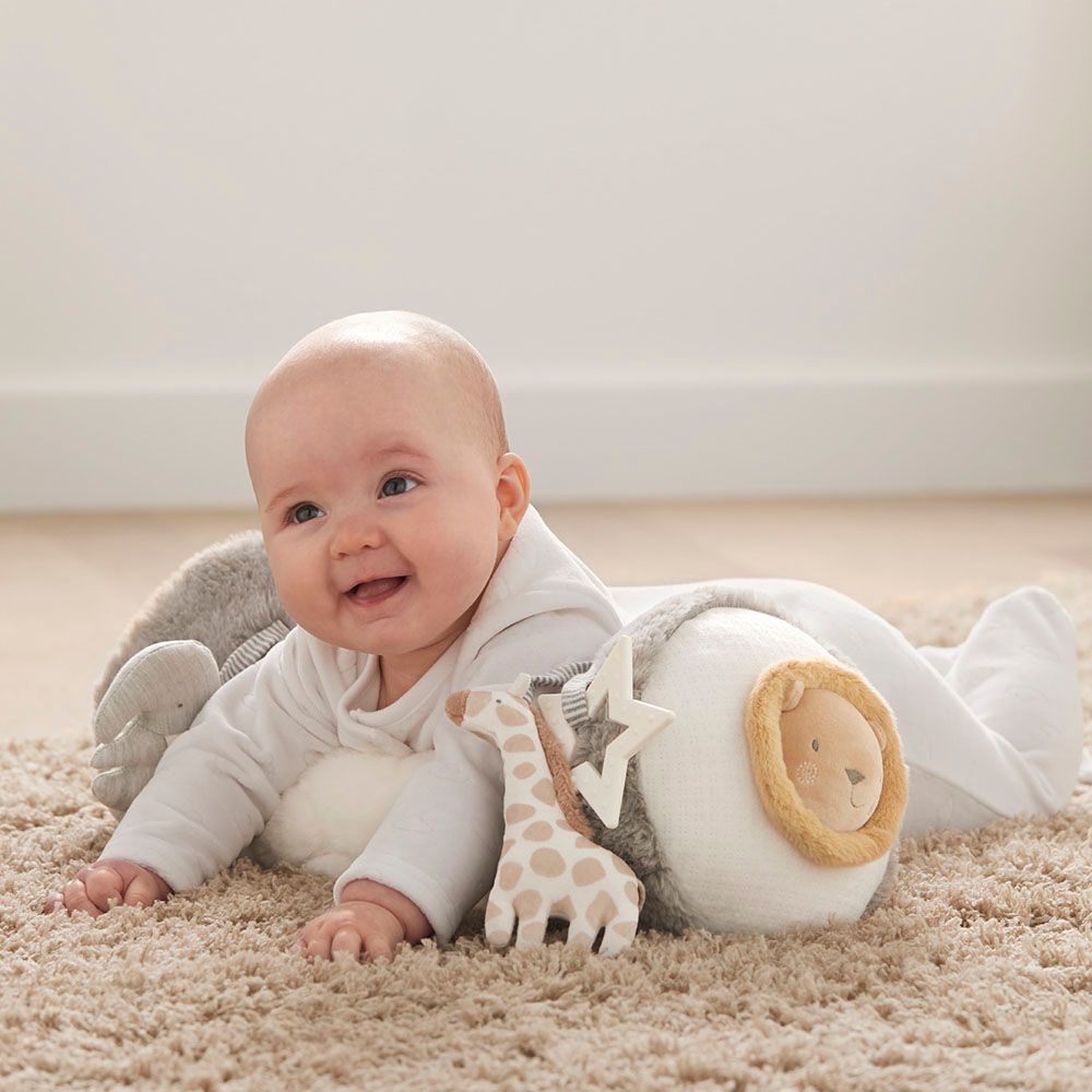 Mamas & Papas - Welcome to the World Elephant Tummy Time Roll - Grey