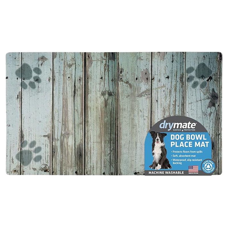 Drymate - Wood & Paws Dog Placemat - Distressed Green - 41x71.1 cm