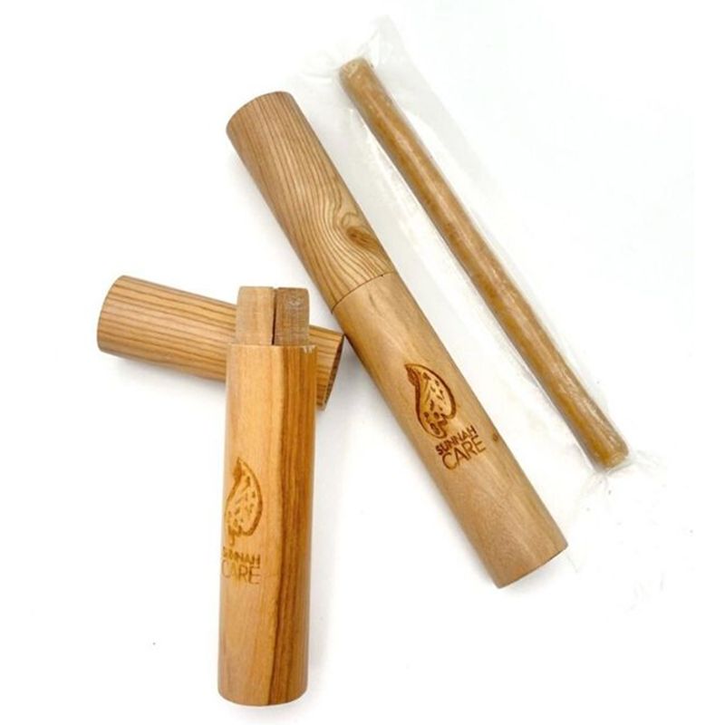 Zayoshe - Personalized Sunnah Care Wooden Miswak Holder With Olive Miswak