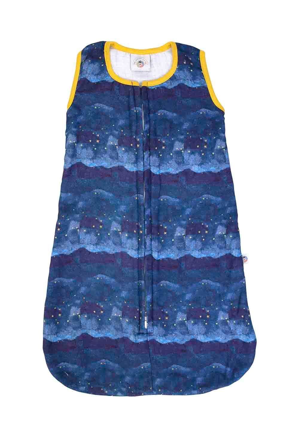 Mi Dulce An'ya - Organic Muslin Night Sky Printed Baby Sleeping Bag - Indigo