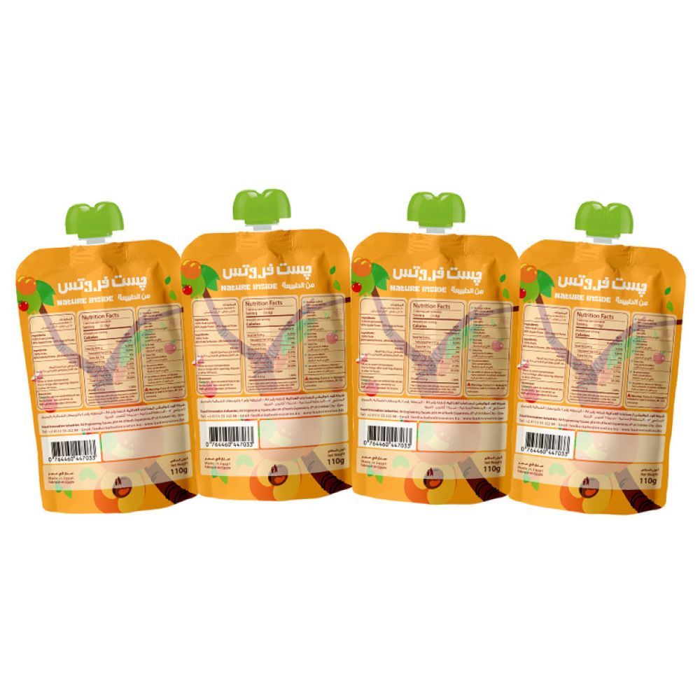 Just Fruits - Baby Puree Pouches - Apple And Apricot - Pack of 4 - 110 gm