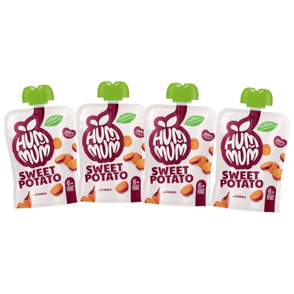 Hummum - Baby Puree Pouches - Sweet Potato - Pack of 4 - 100 gm