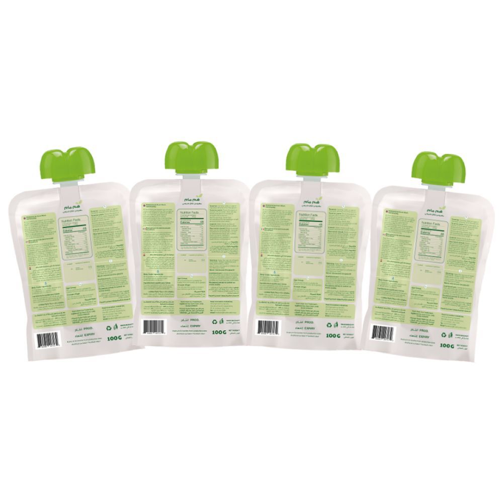 Hummum - Baby Puree Pouches - Apple - Pack of 4 - 100 gm