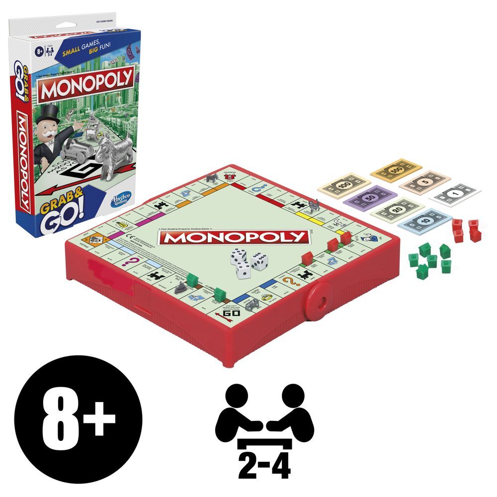 Hasbro Gaming - Grab & Go Monopoly Board Game