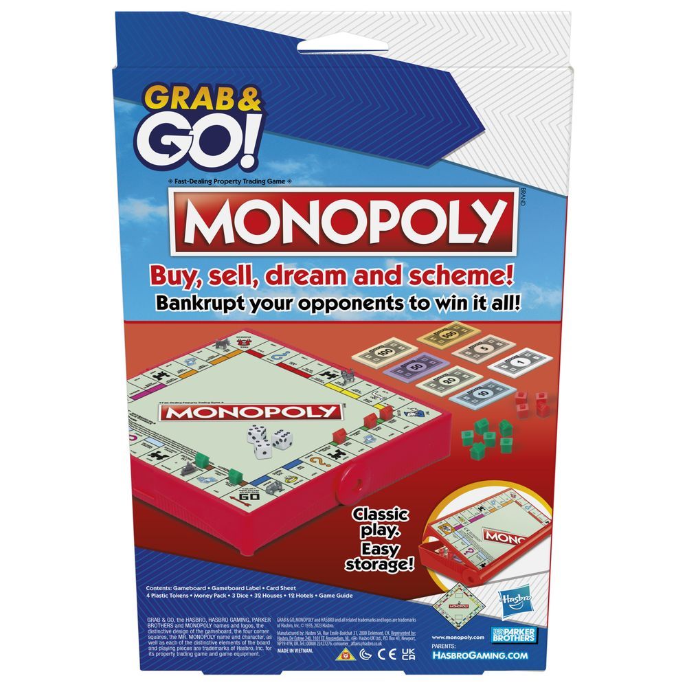 Hasbro Gaming - Grab & Go Monopoly Board Game