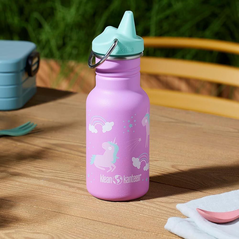 Klean Kanteen - Kid Classic Narrow Bottle With Sippy Cap - Unicorns - 355ml