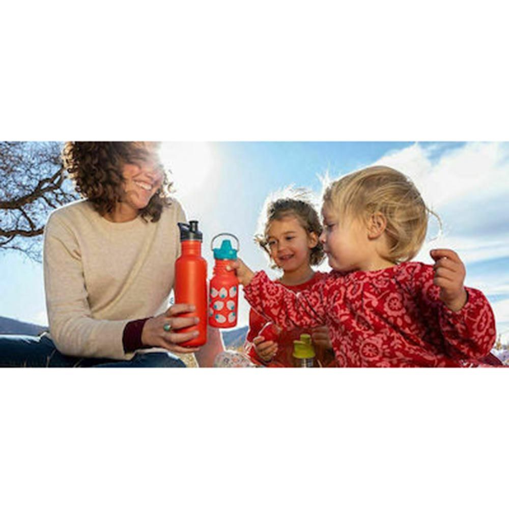 Klean Kanteen - Kid Classic Narrow Bottle With Sippy Cap - Coral Strawberries - 355ml