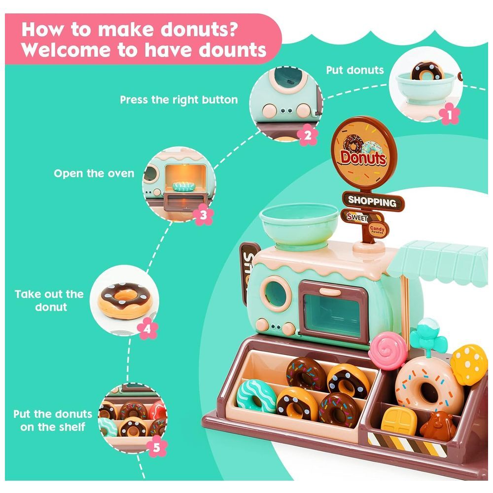 Little Angel - Kids Donut Candy Musical Shop Toy Playset w/ Light