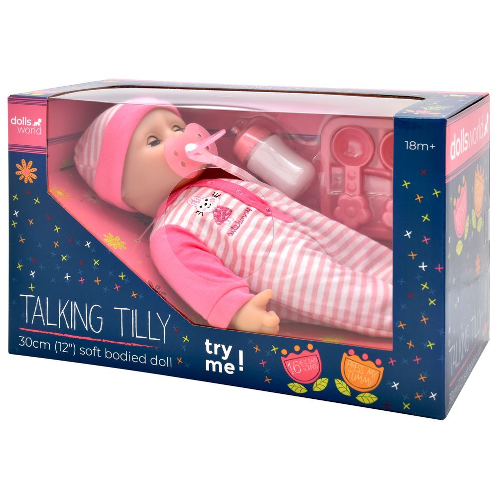 Dollsworld - Talking Tilly Soft Bodied Baby Doll - 30 cm - 6 Pcs